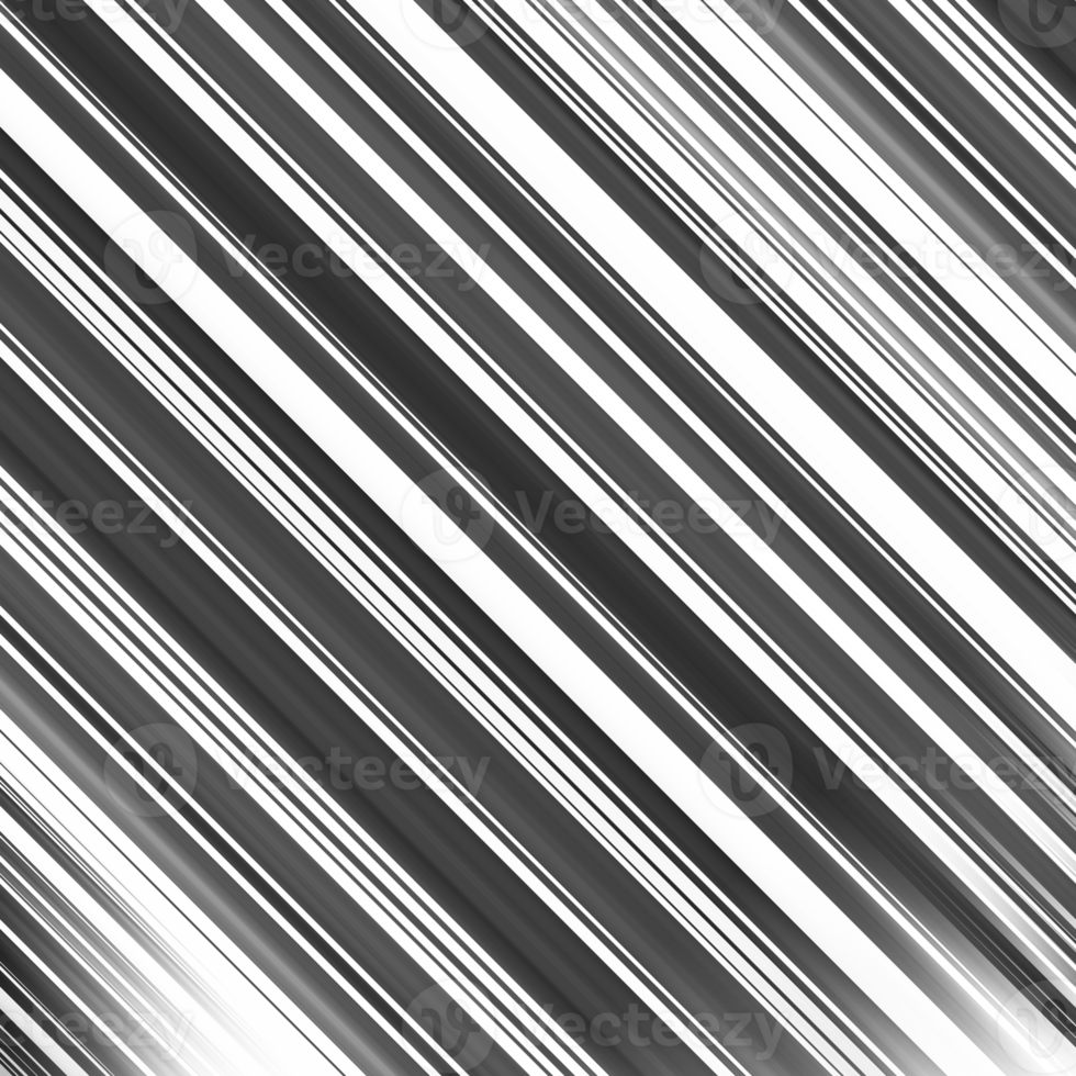 Black and white striped abstract background overlay. Motion effect. PNG graphic illustration with transparent background.