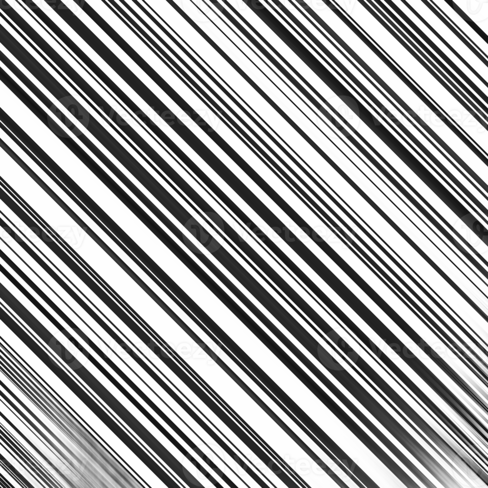Black and white striped abstract background overlay. Motion effect. PNG graphic illustration with transparent background.