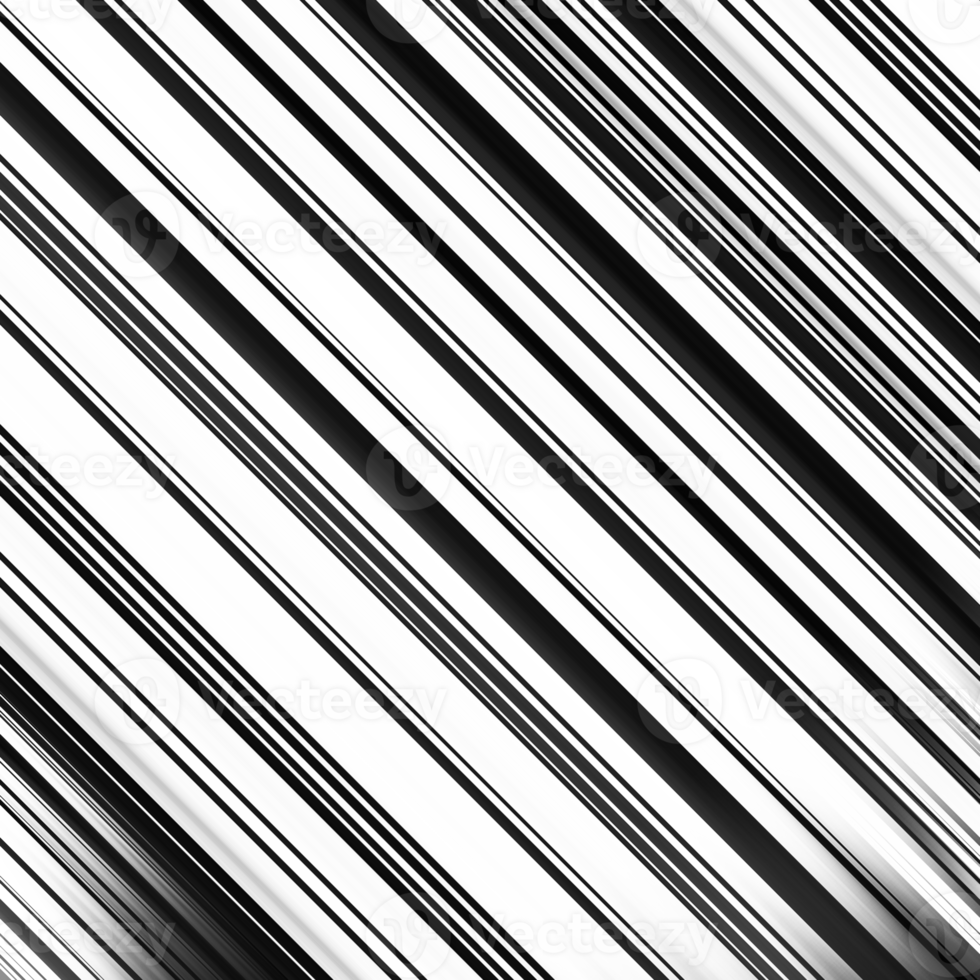 Black and white striped abstract background overlay. Motion effect. PNG graphic illustration with transparent background.