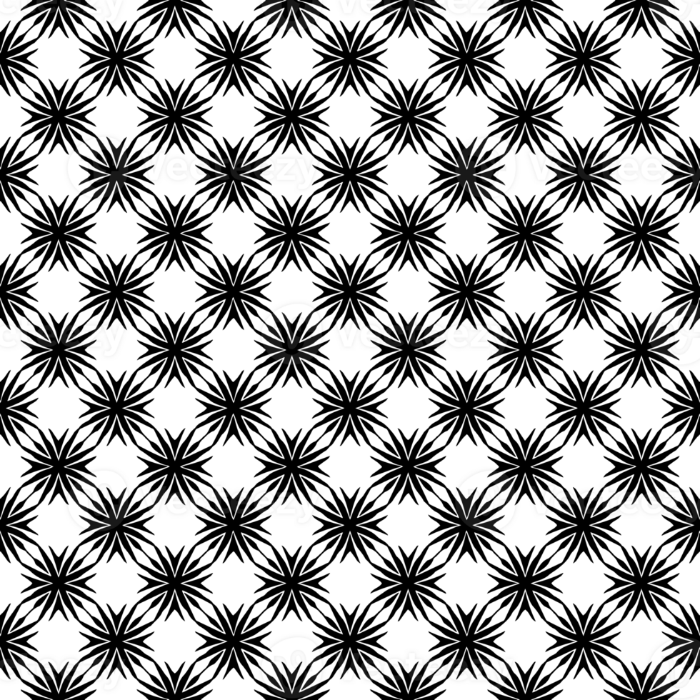 Black seamless abstract pattern. Overlay for background and backdrop. Ornamental design. PNG graphic illustration with transparent background.