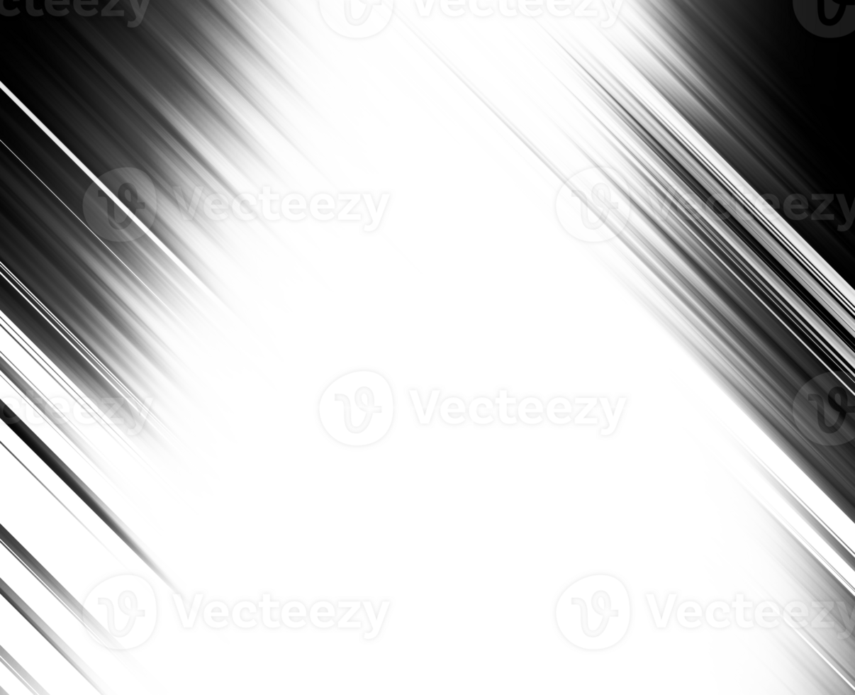 Black and white striped abstract background overlay. Motion effect. PNG graphic illustration with transparent background.