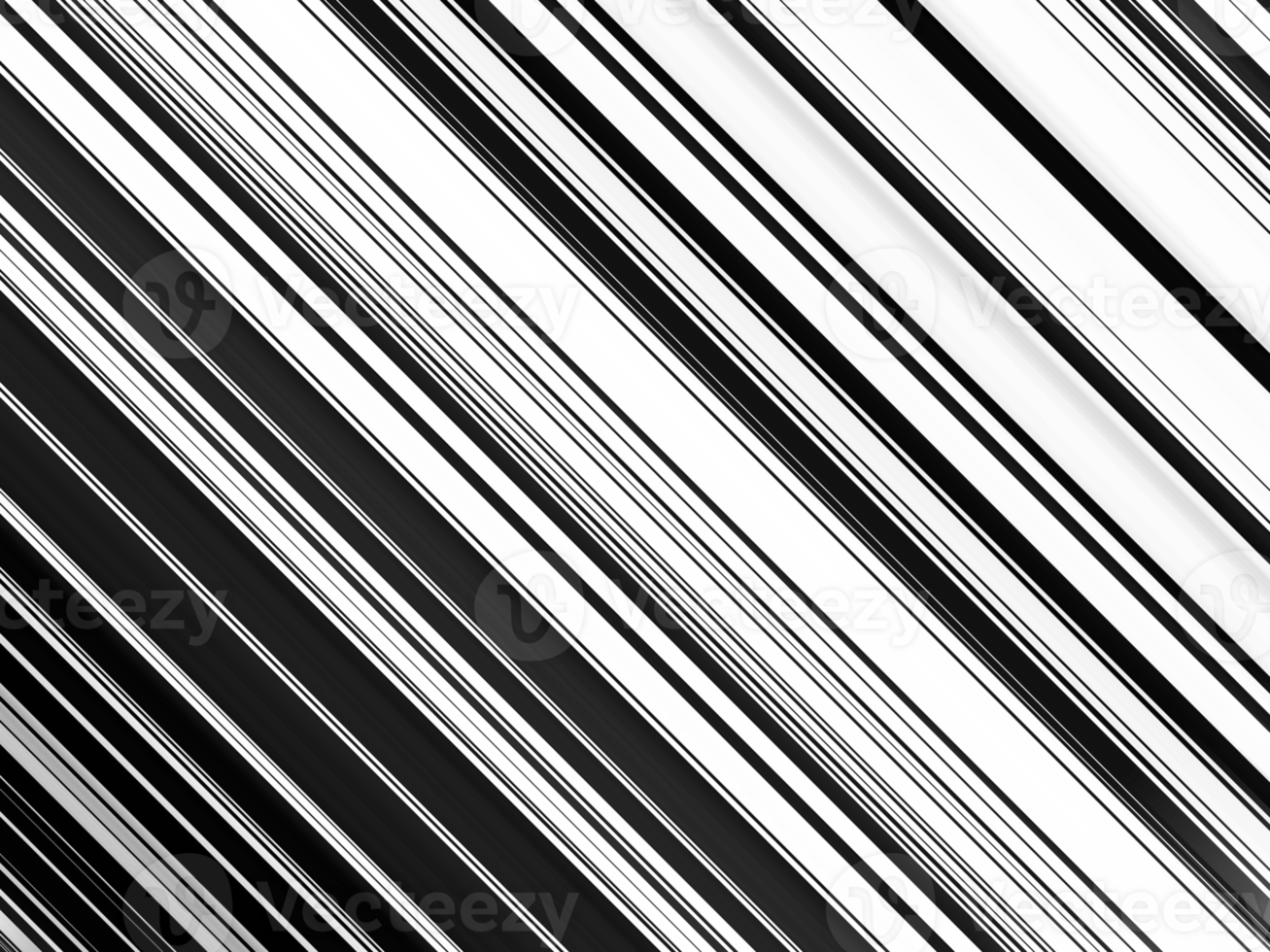 Black and white striped abstract background overlay. Motion effect. PNG graphic illustration with transparent background.