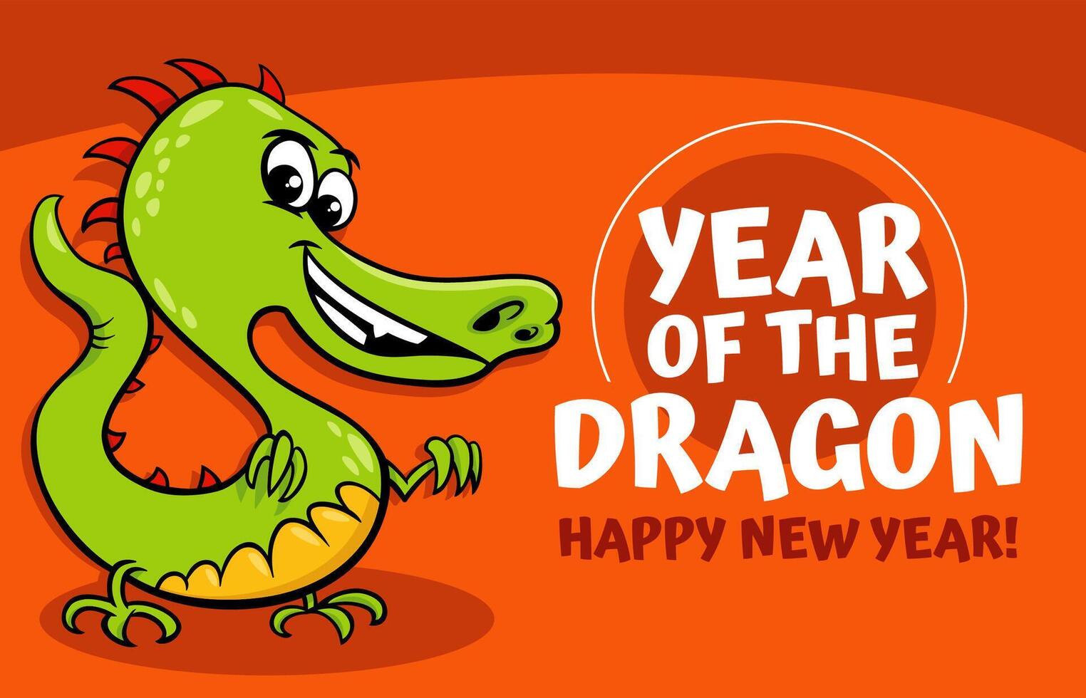 Chinese New Year design with cartoon dragon character vector