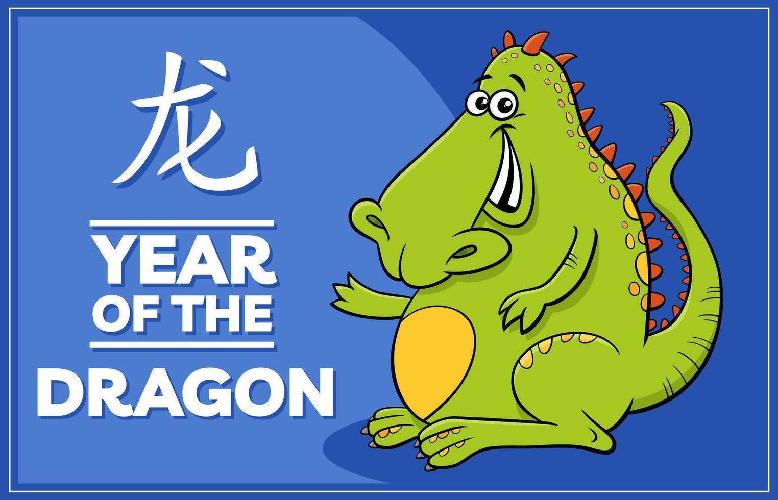 Chinese New Year design with cartoon dragon character vector