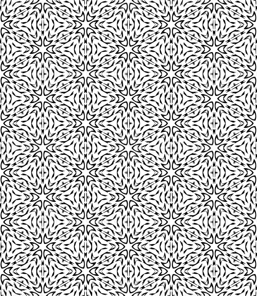 Black seamless abstract pattern. Overlay for background and backdrop. Ornamental design. PNG graphic illustration with transparent background.