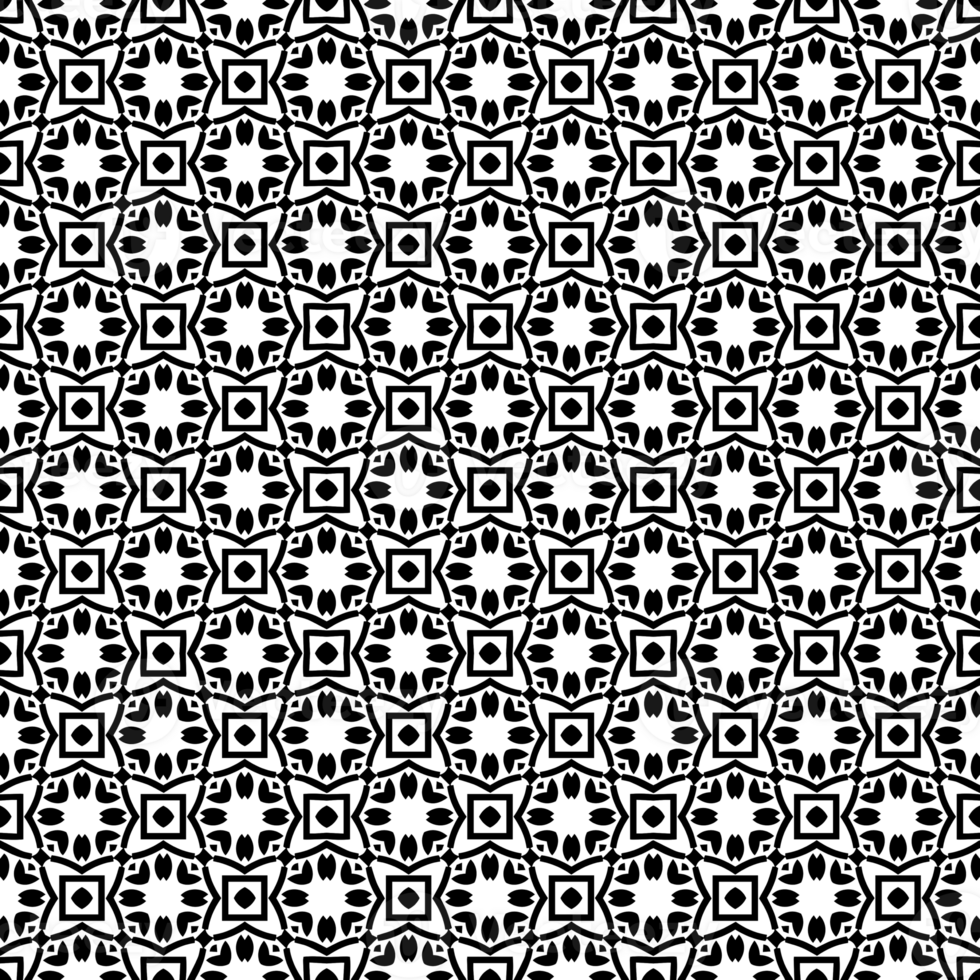 Black seamless abstract pattern. Overlay for background and backdrop. Ornamental design. PNG graphic illustration with transparent background.