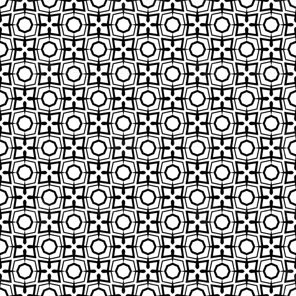 Black seamless abstract pattern. Overlay for background and backdrop. Ornamental design. PNG graphic illustration with transparent background.