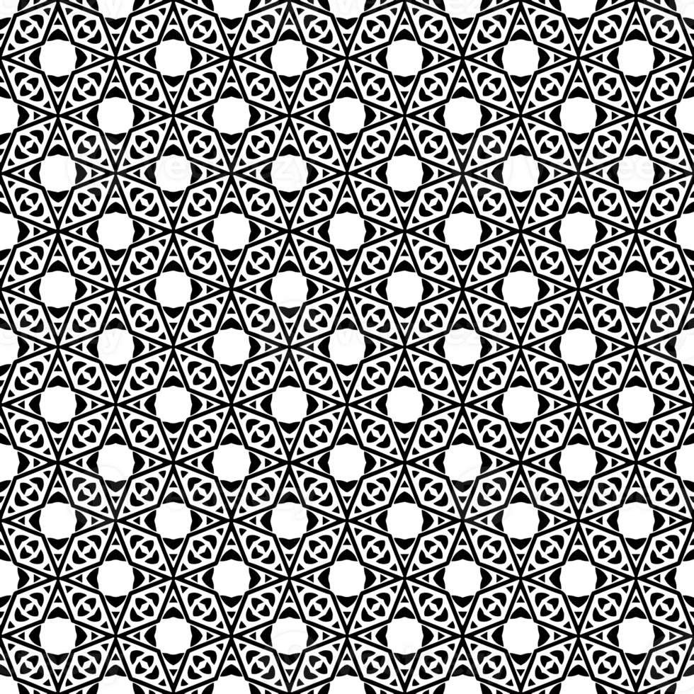 Black seamless abstract pattern. Overlay for background and backdrop. Ornamental design. PNG graphic illustration with transparent background.