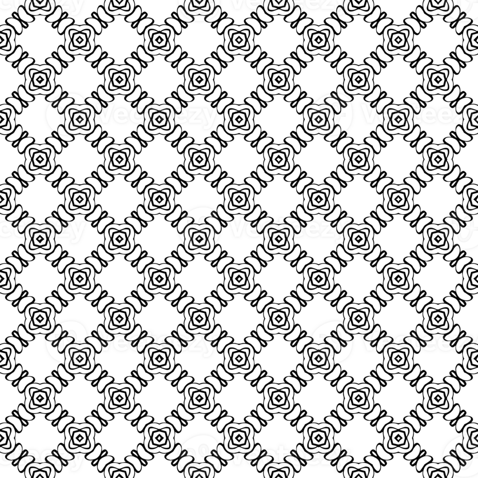 Black seamless abstract pattern. Overlay for background and backdrop. Ornamental design. PNG graphic illustration with transparent background.