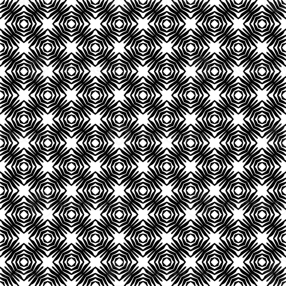 Black seamless abstract pattern. Overlay for background and backdrop. Ornamental design. PNG graphic illustration with transparent background.