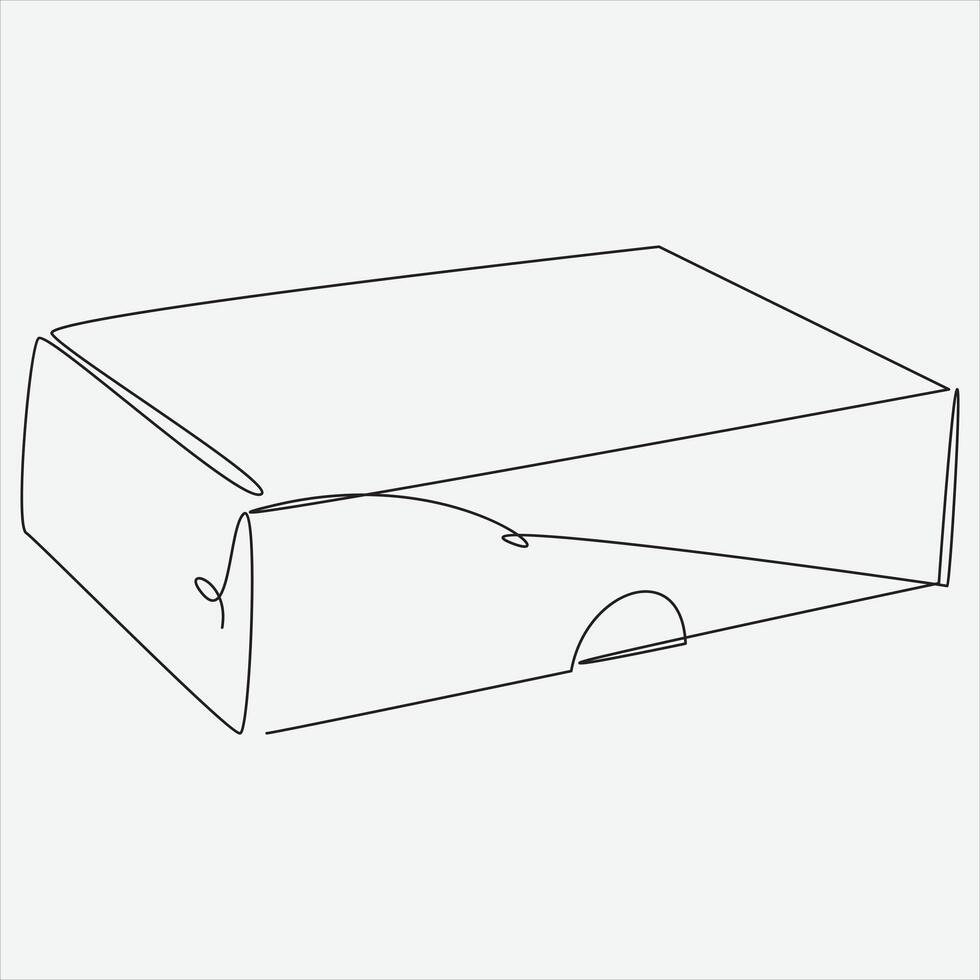 continuo línea mano dibujo vector ilustración caja Arte