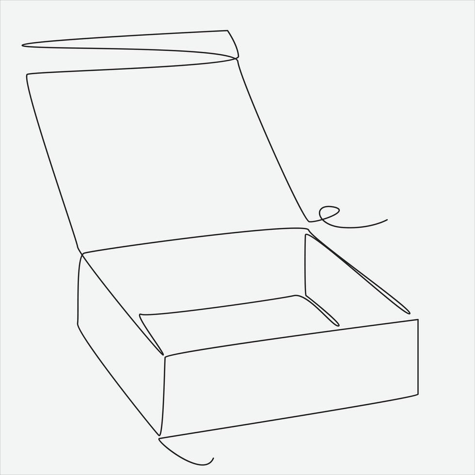 Continuous line hand drawing vector illustration box art