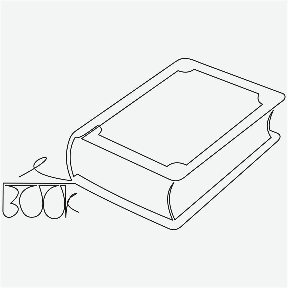 Continuous line hand drawing vector illustration book art