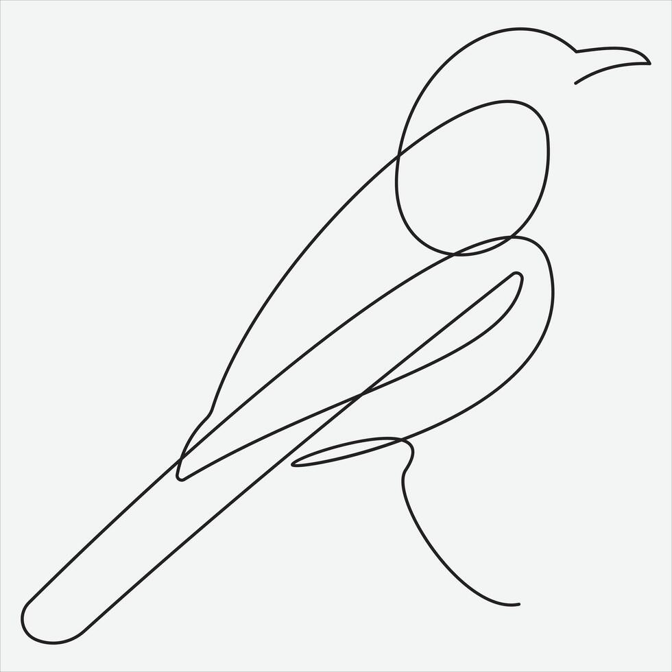 Continuous line hand drawing vector illustration bird art