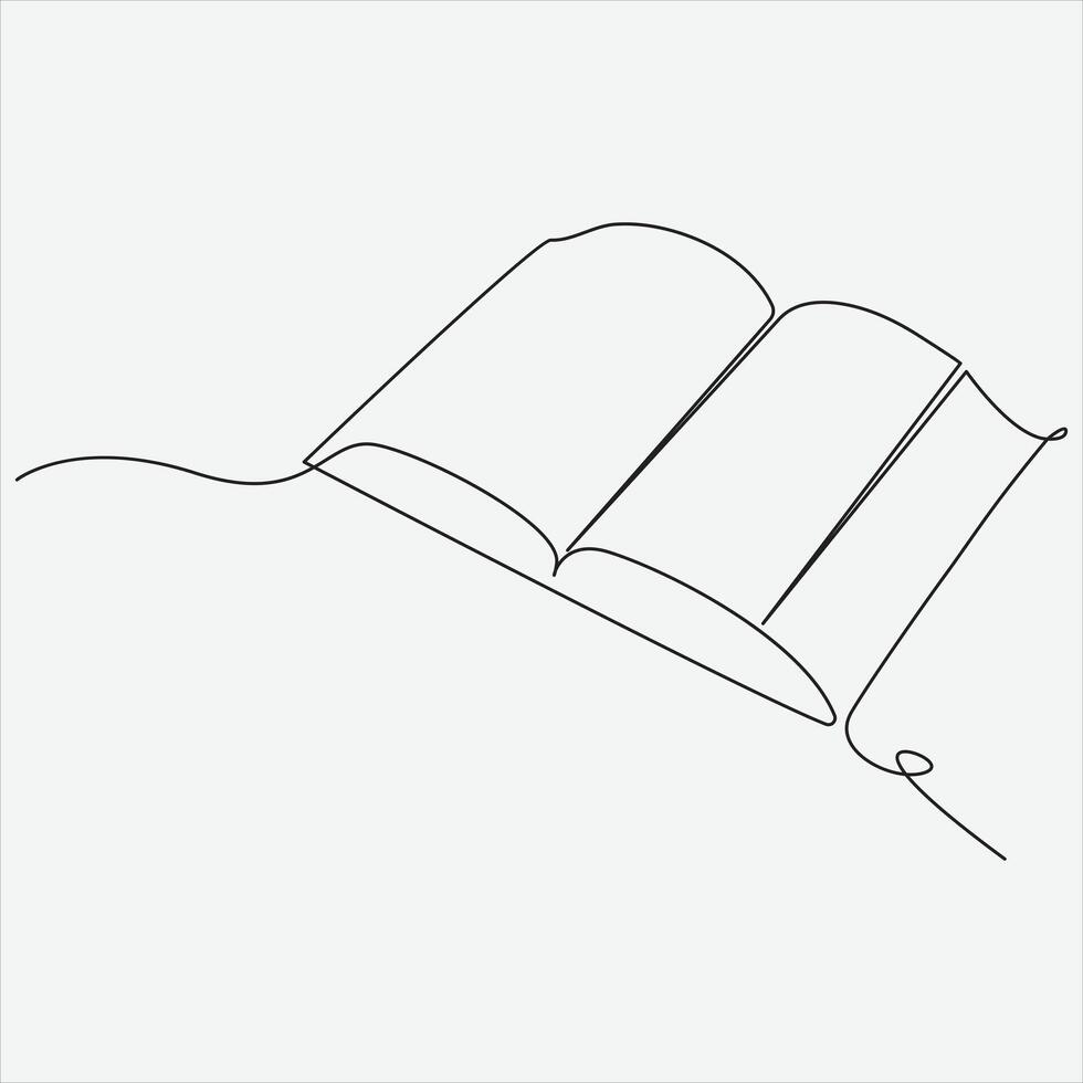 Continuous line hand drawing vector illustration book art