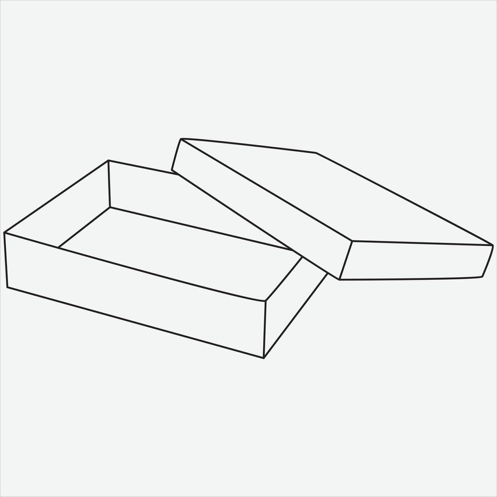 One line hand drawn box outline vector illustration art