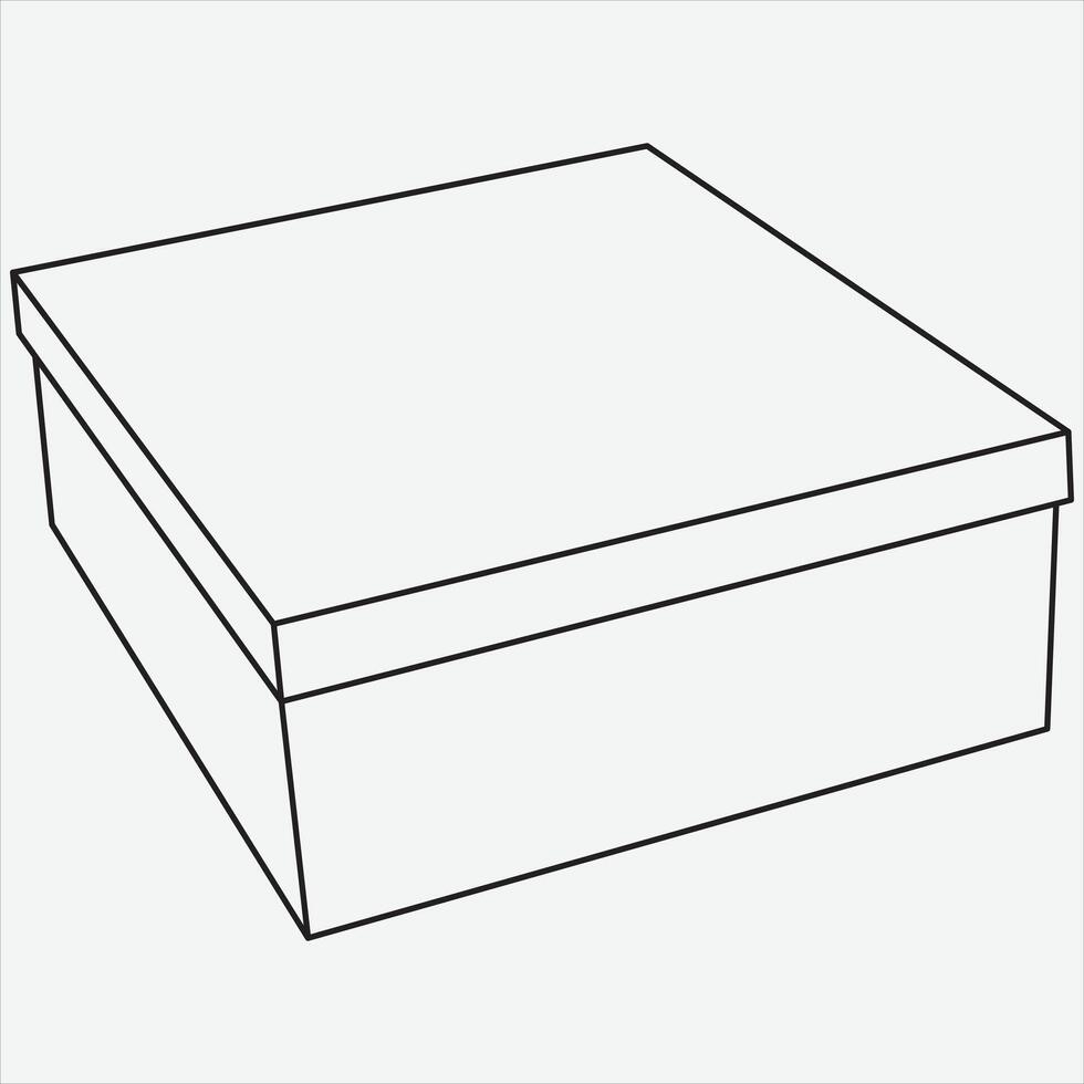 One line hand drawn box outline vector illustration art