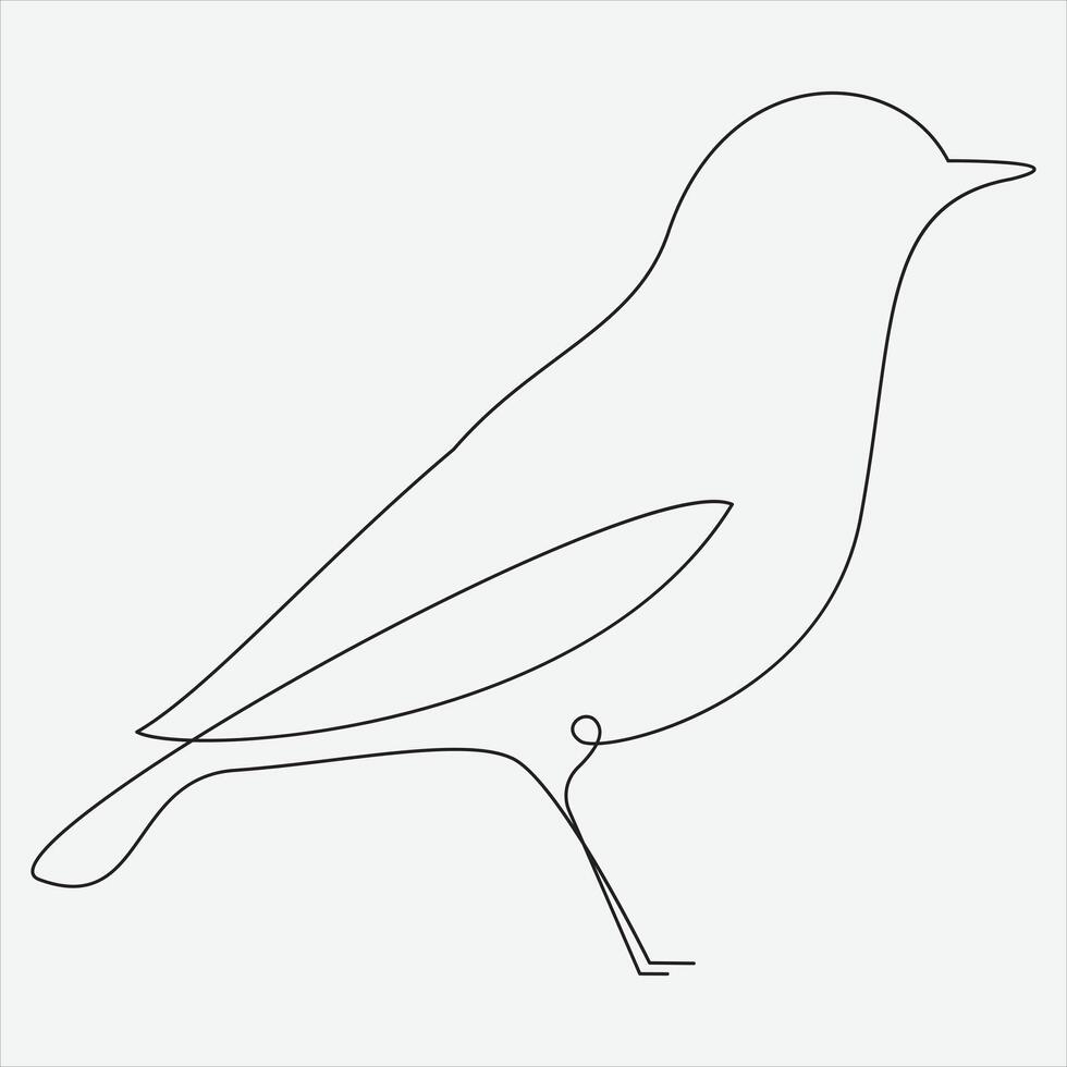 continuo línea mano dibujo vector ilustración pájaro Arte