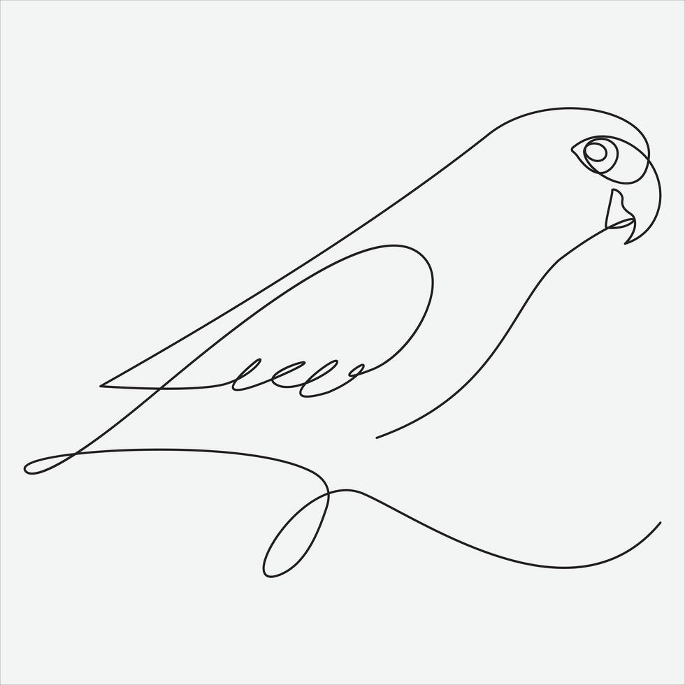 Continuous line hand drawing vector illustration bird art