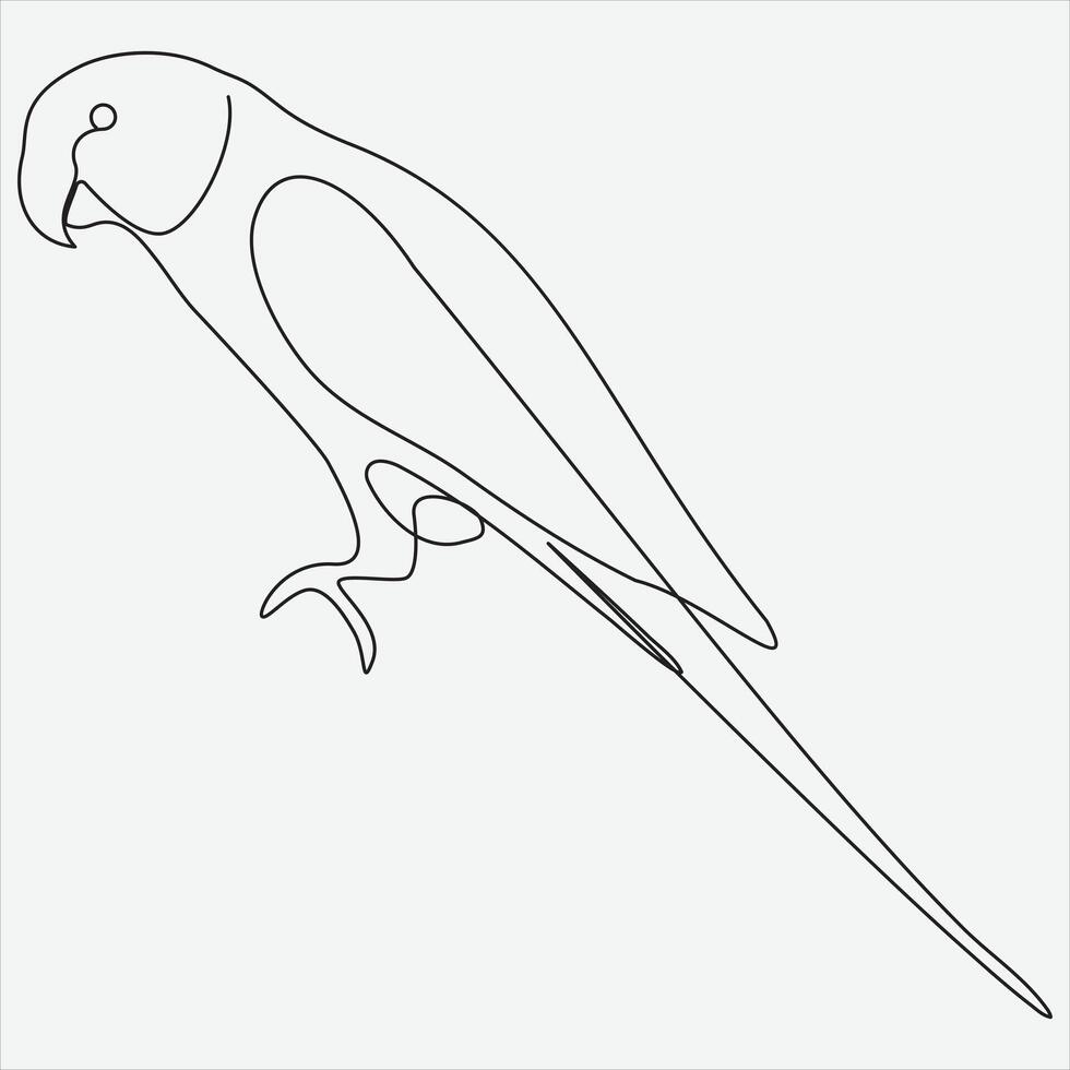 continuo línea mano dibujo vector ilustración pájaro Arte