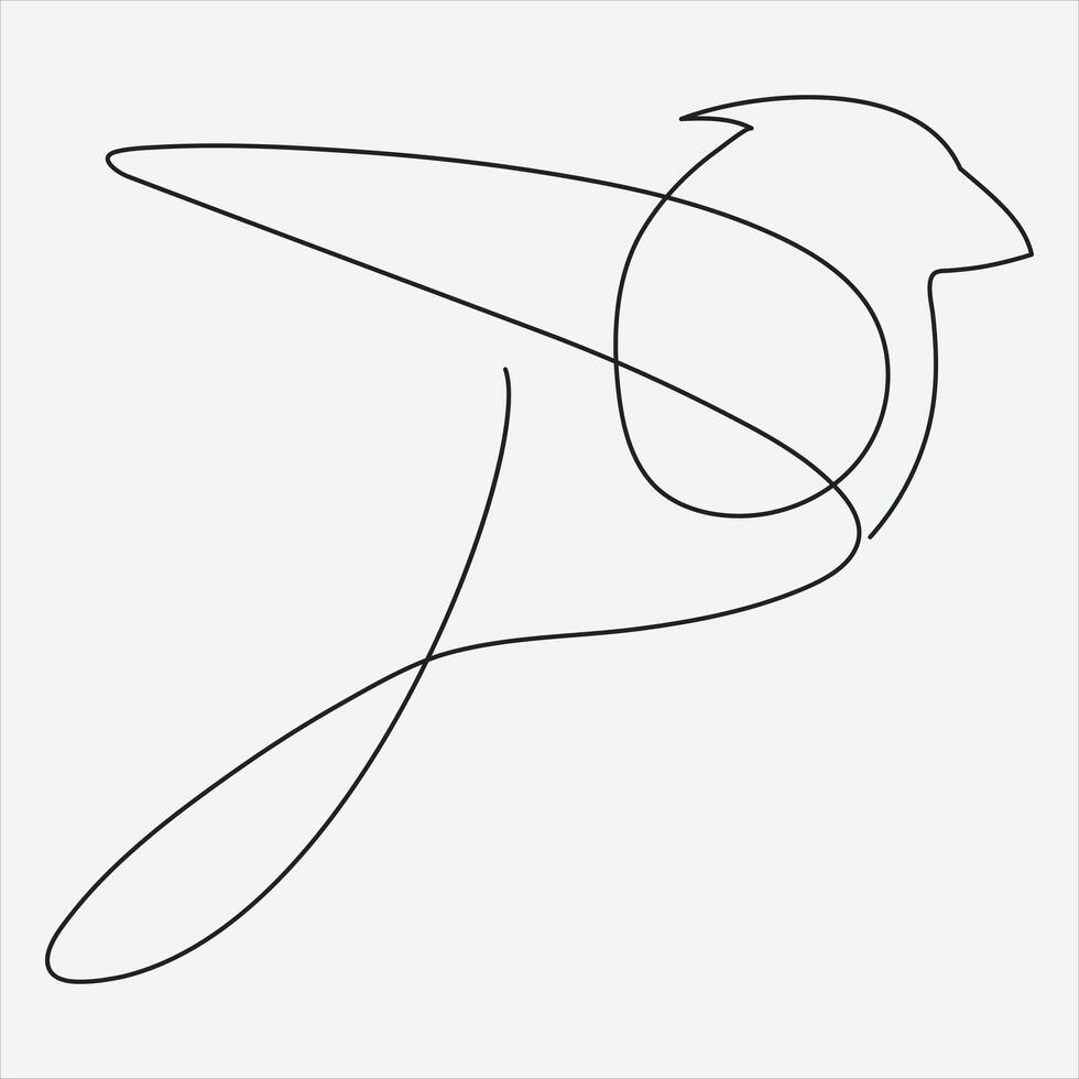 Continuous line hand drawing vector illustration bird art