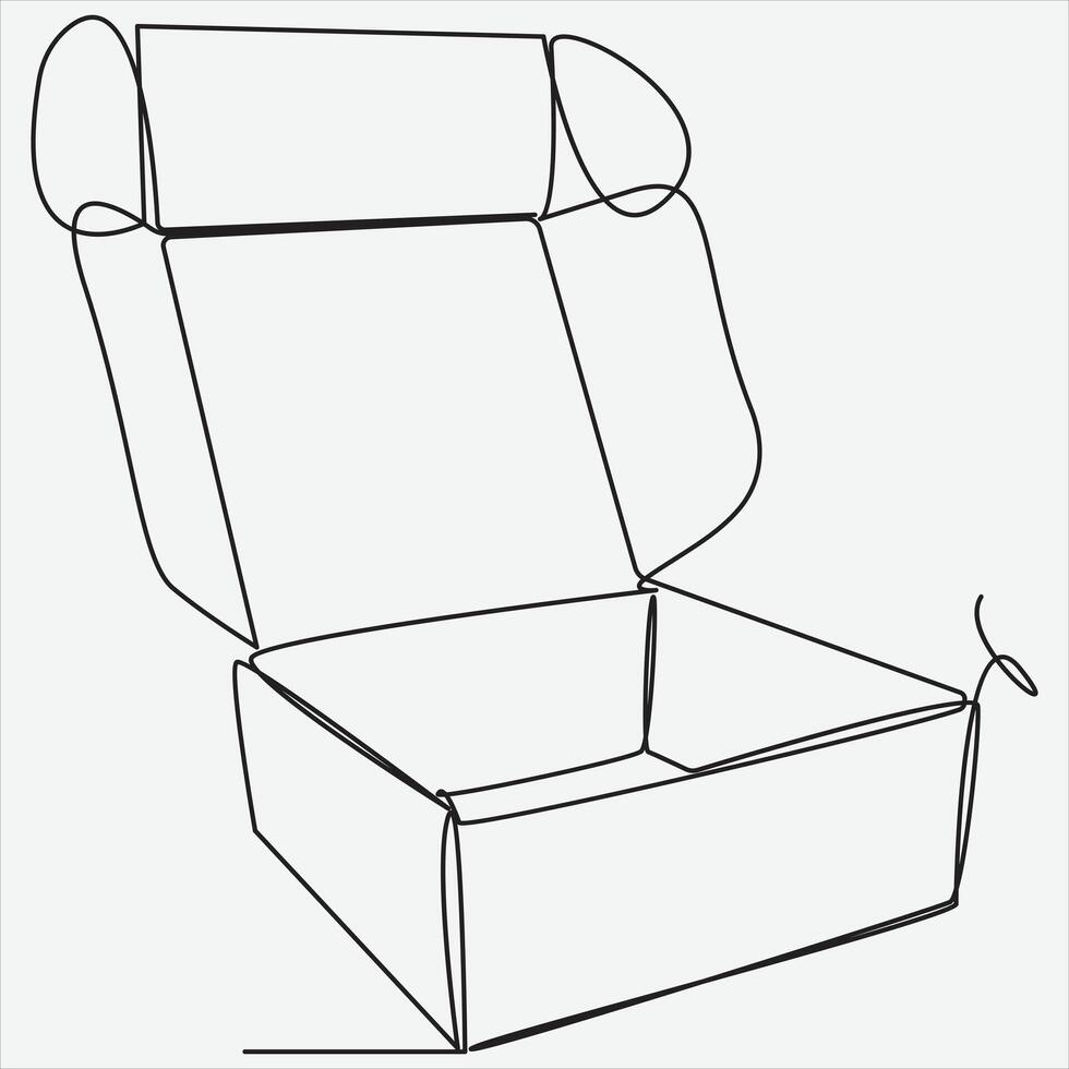 Continuous line hand drawing vector illustration box art