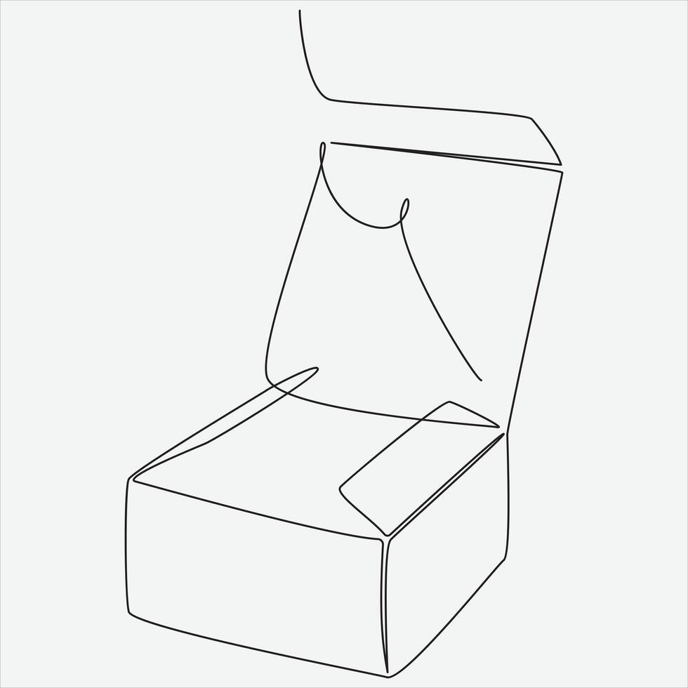 Continuous line hand drawing vector illustration box art