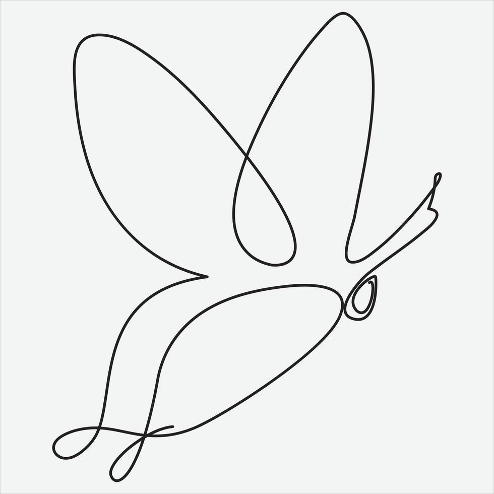 continuo línea mano dibujo vector ilustración mariposa Arte