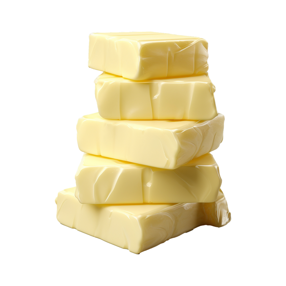 AI generated Slices of Butter isolated on transparent background png