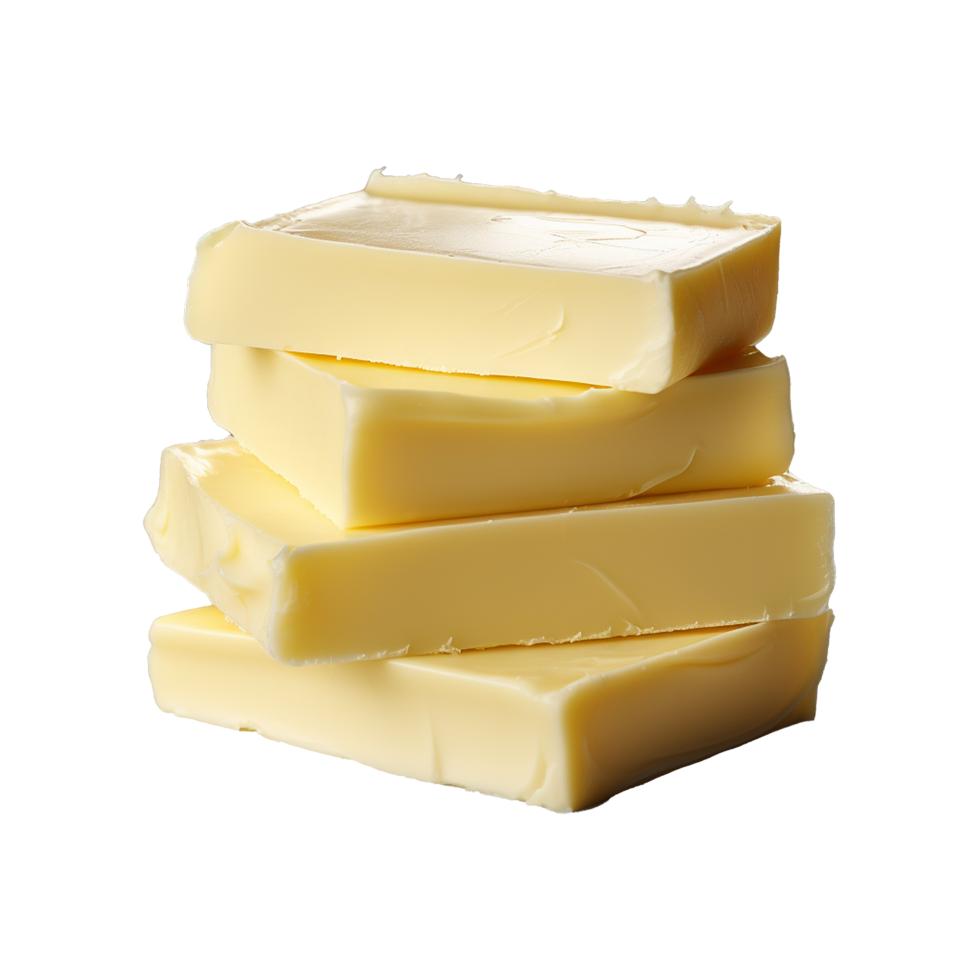 AI generated Slices of Butter isolated on transparent background png