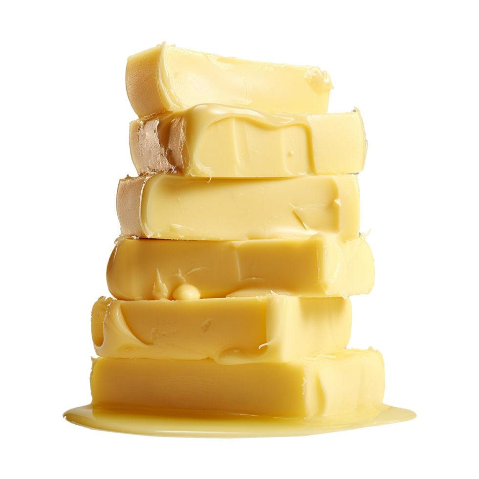 AI generated Slices of Butter isolated on transparent background png