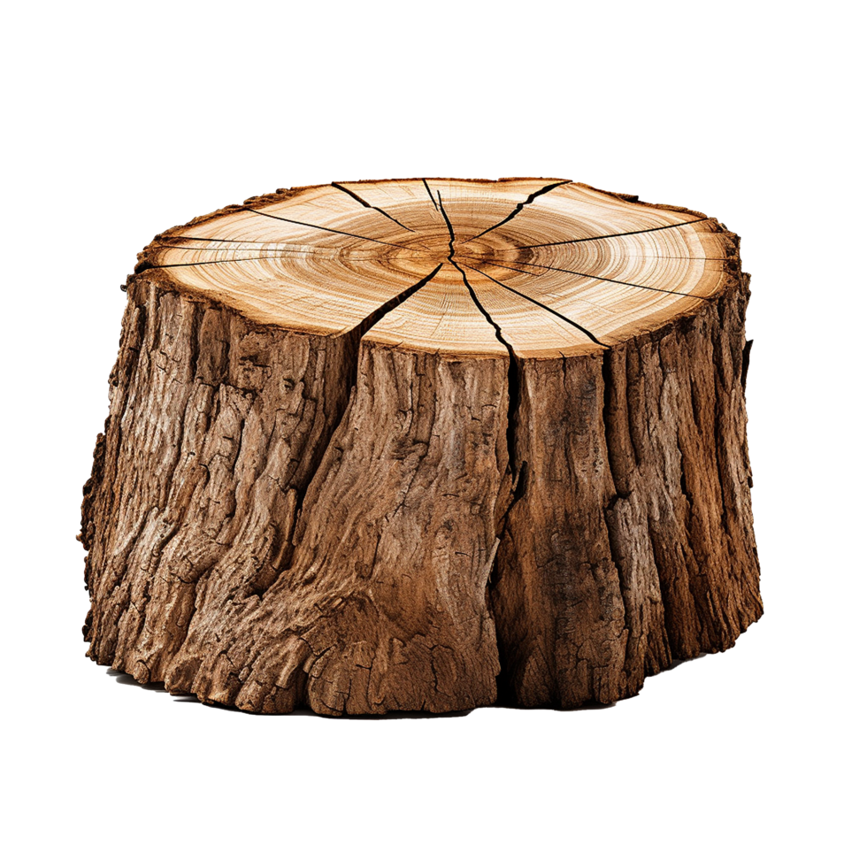 AI generated Tree stump png isolated on transparent background