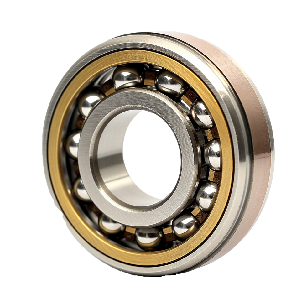 AI generated Ball bearing made of bronze png isolated on transparent background
