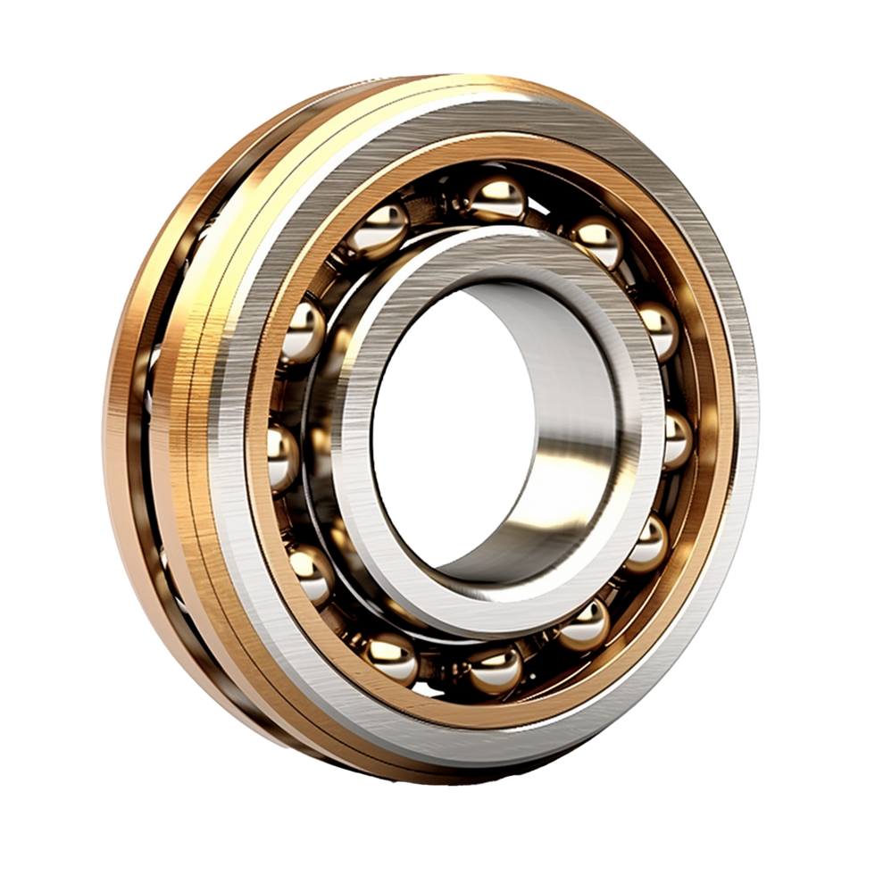 AI generated Ball bearing made of bronze png isolated on transparent background