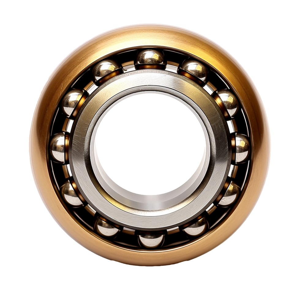 AI generated Ball bearing made of bronze png isolated on transparent background