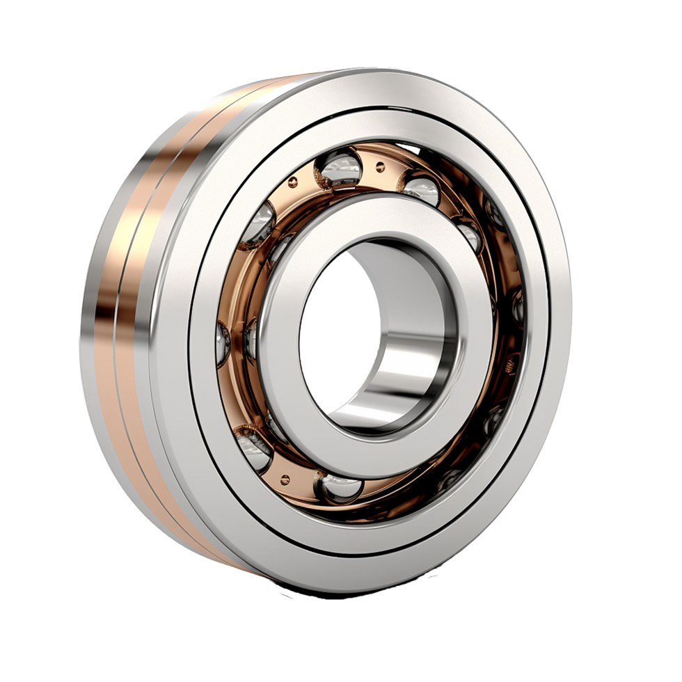 AI generated Ball bearing made of bronze png isolated on transparent background