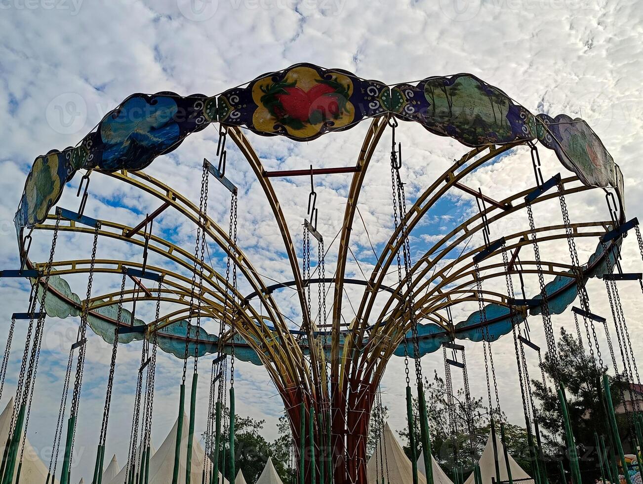 Carousel rides at outdoor festivals photo