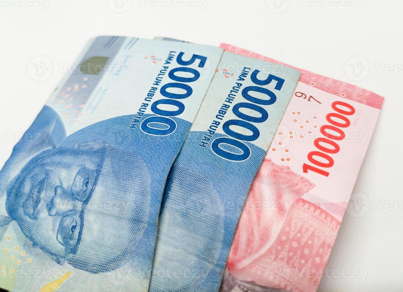 Indonesian money rupiah isolated on white background photo