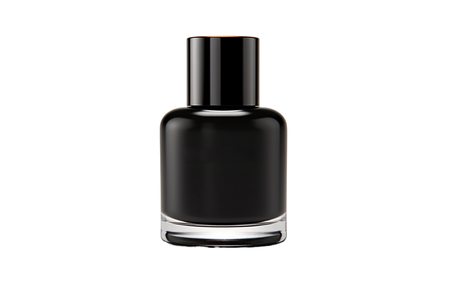AI generated black cosmetic bottle on transparent background png