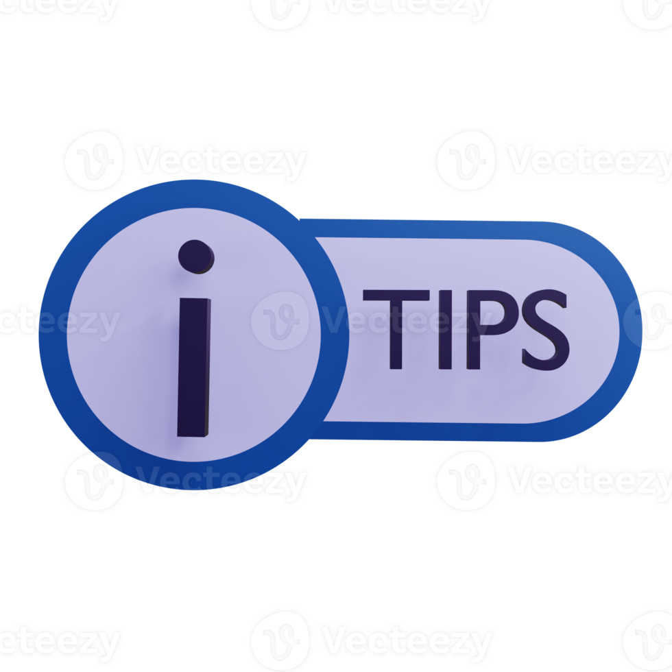 3 D illustration of tips and trick icon png