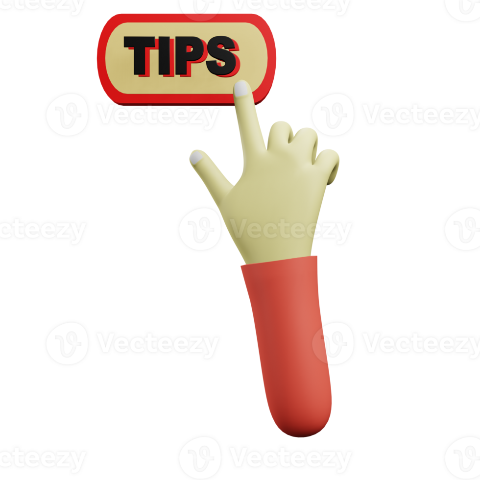 3 D illustration of tips and trick icon png