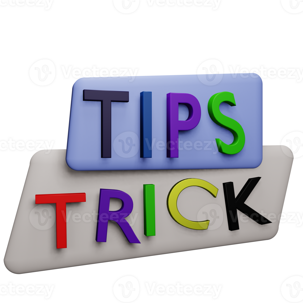 3 D illustration of tips and trick icon png