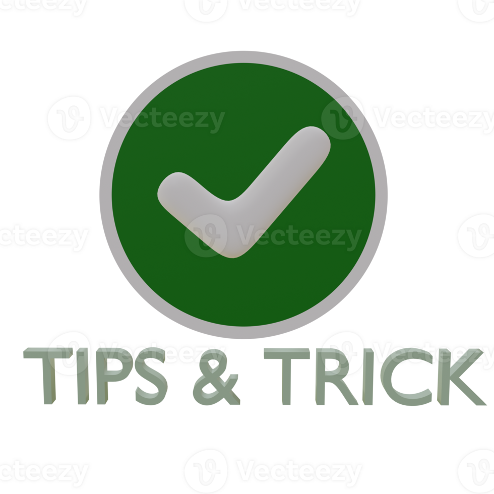 3 D illustration of tips and trick icon png