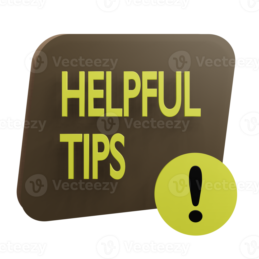 3 D illustration of tips and trick icon png