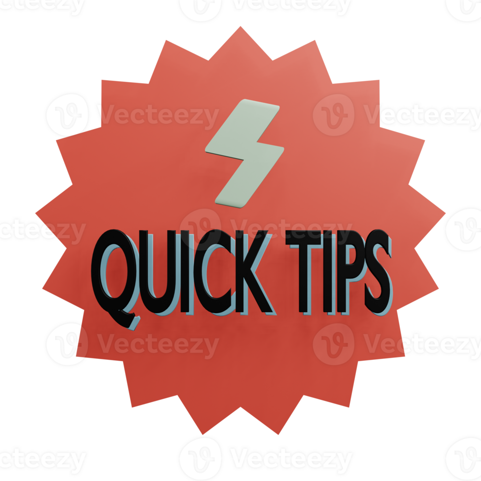 3 D illustration of tips and trick icon png