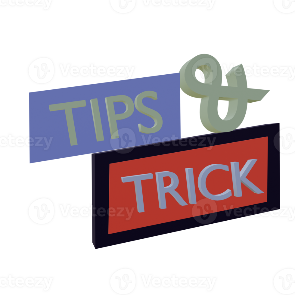 3 D illustration of tips and trick icon png