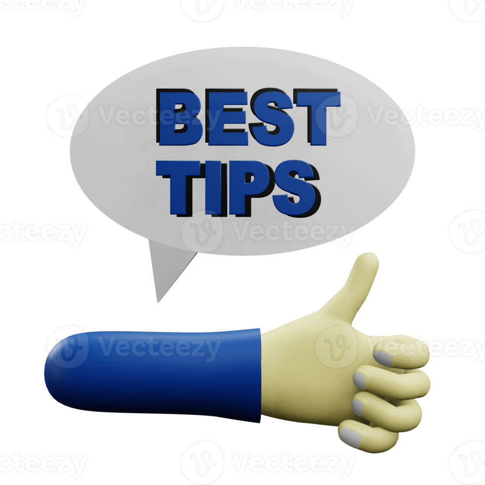 3 D illustration of tips and trick icon png