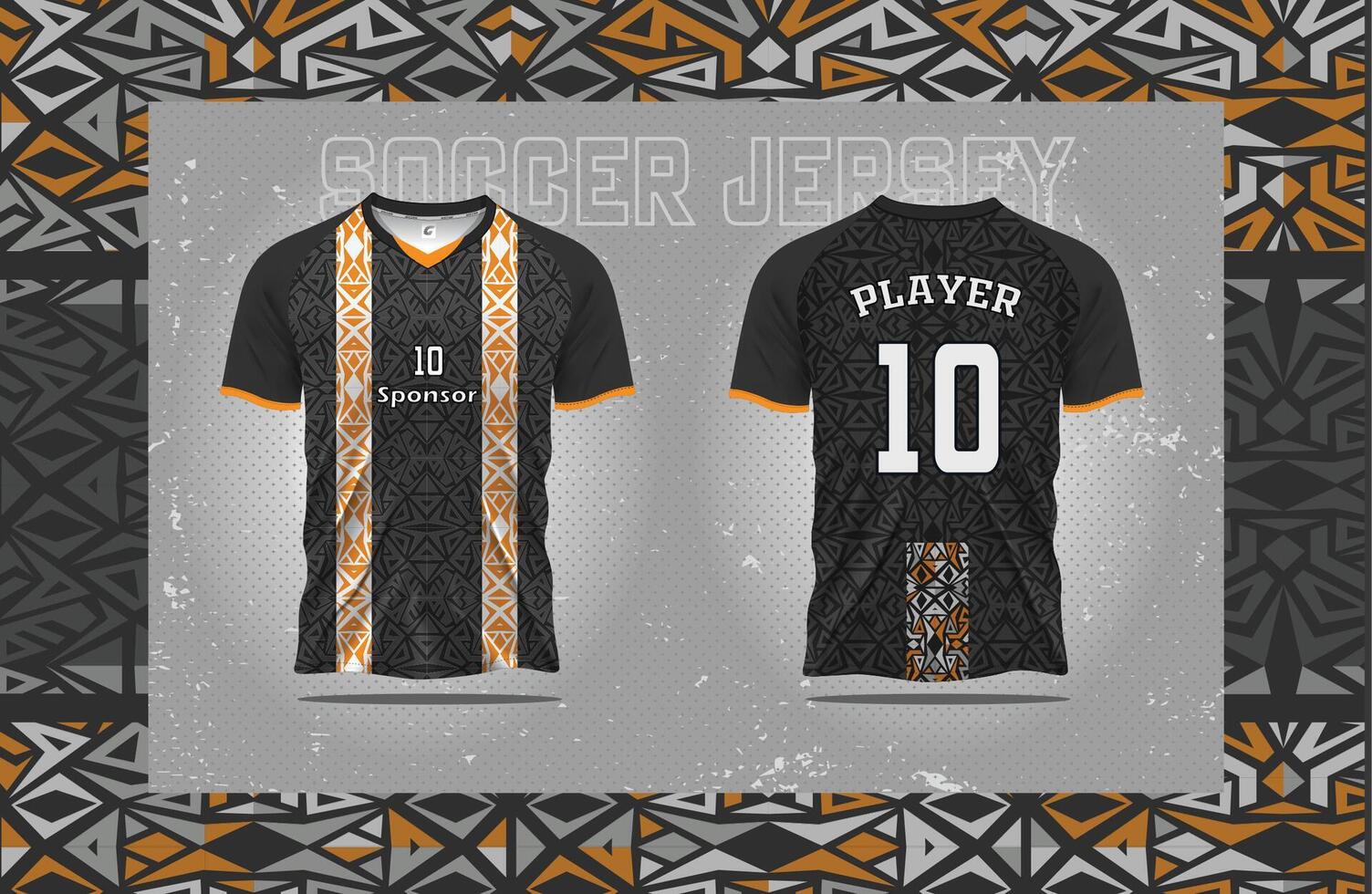 Modern Soccer jersey football sport t shirt design suitable for racing, soccer, gaming and e sports Vector Illustration and double-sided mockup design