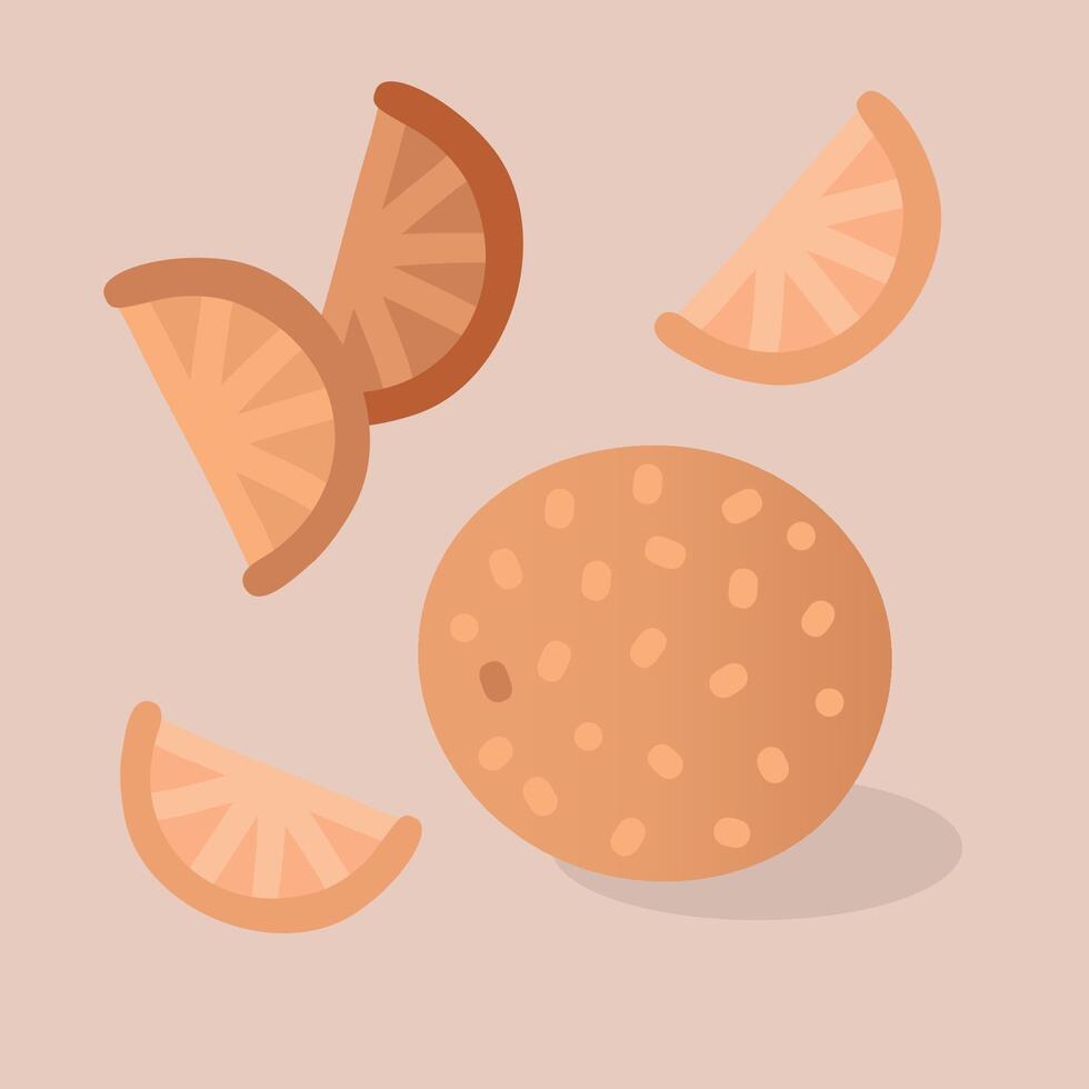 Orange fruit and slices vector