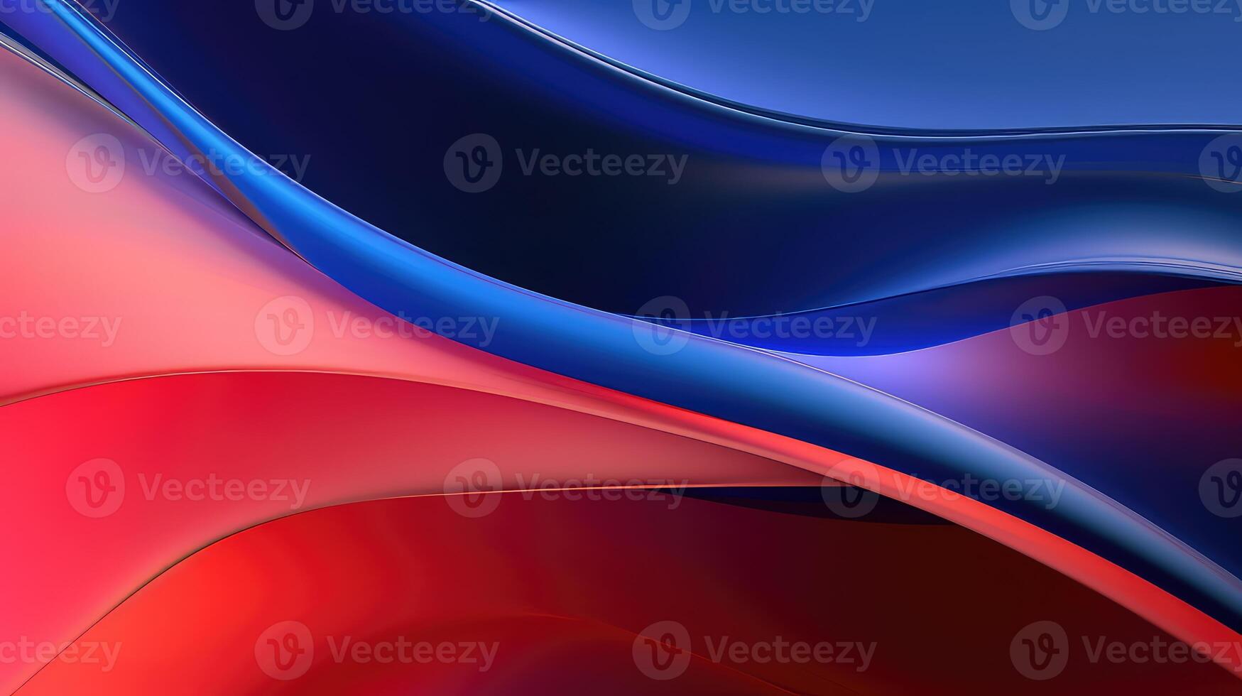 AI generated abstract colorful background with smooth lines in blue and red colors photo